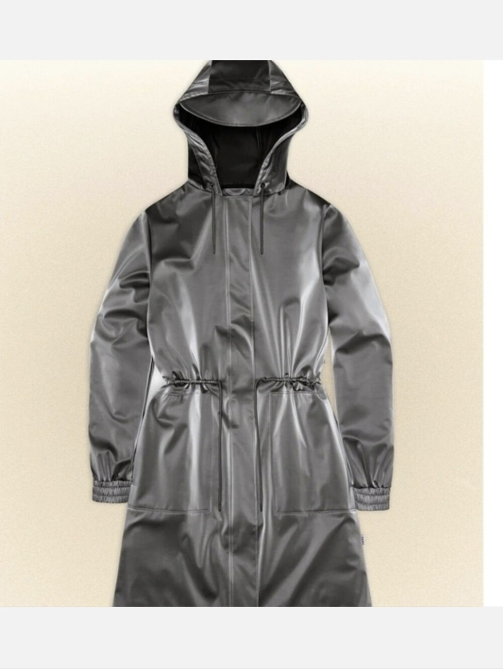 Rains W String Parka Metallic Grey